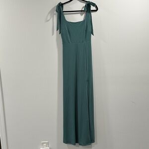 Chic Sleeveless Teal Maxi Dress with Removable Tie Straps